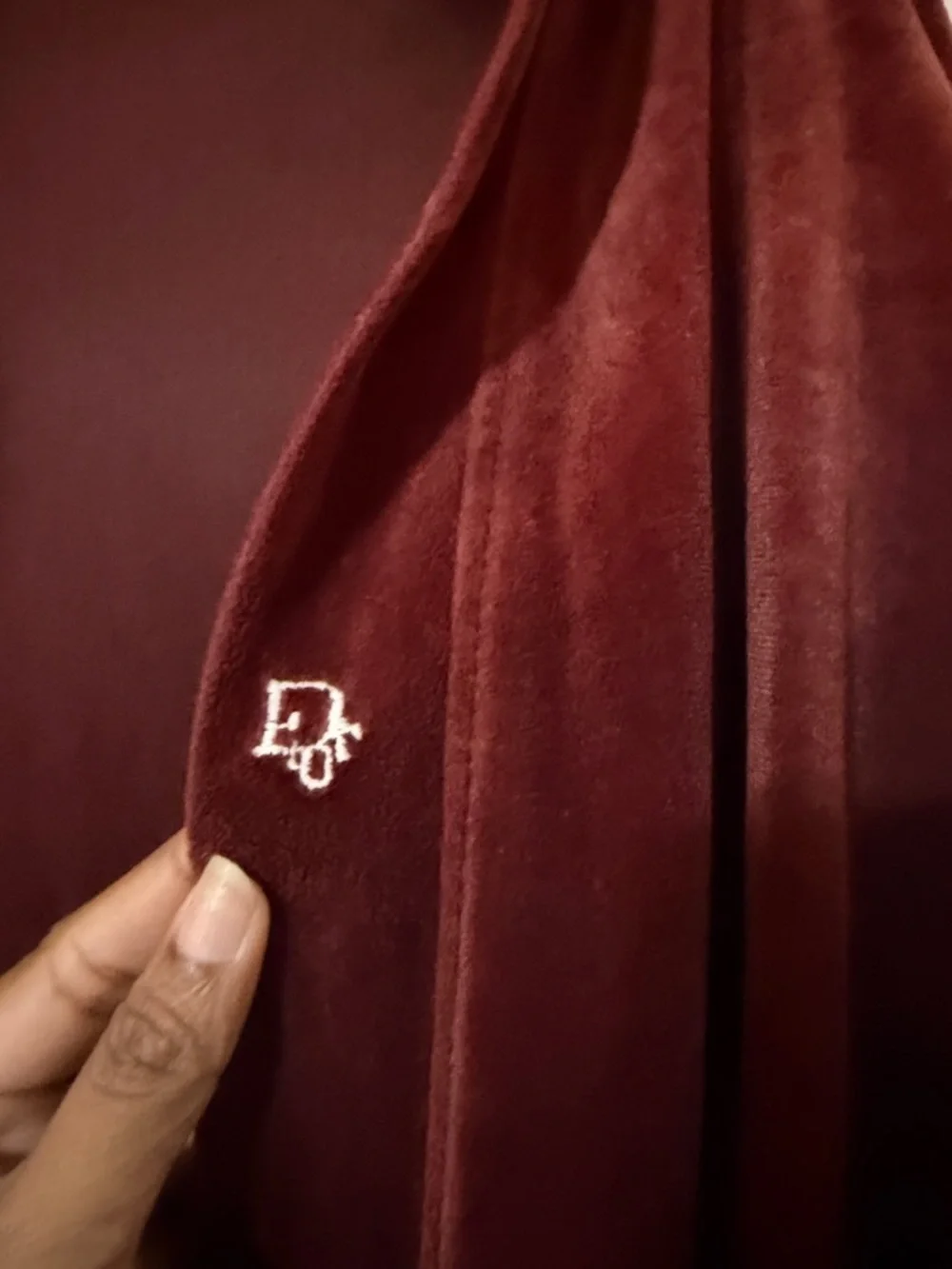 Vintage Dior Christian Dior monsieur Dior Men's Velvet Robe - Deep burgundy